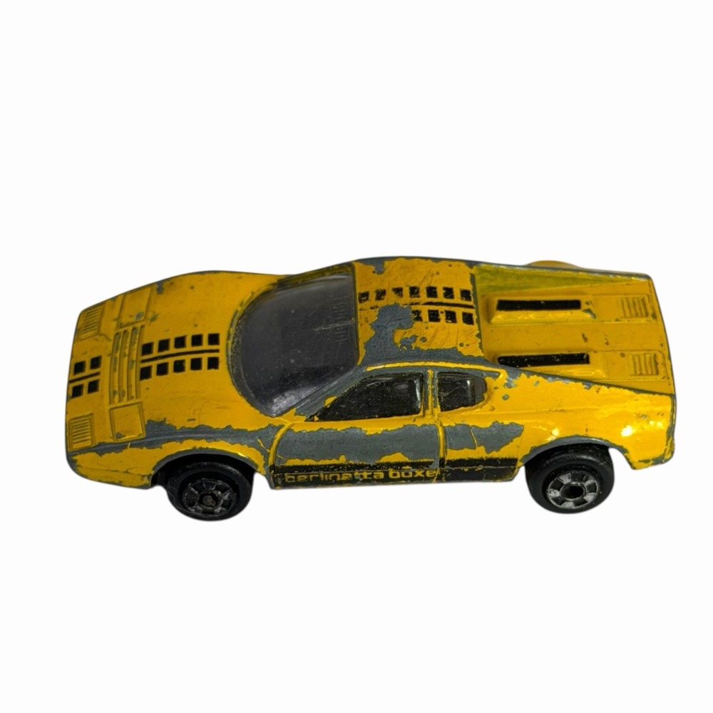1:64 Zylmex Zee Toys D70 Ferrari 365 GT Berlinetta Boxer‎ Yellow Black Interior - Picture 8 of 13